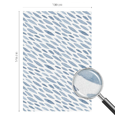 Mælkehvid vinduesfolie med motiv Blå streger