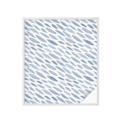 Mælkehvid vinduesfolie med motiv Blå streger