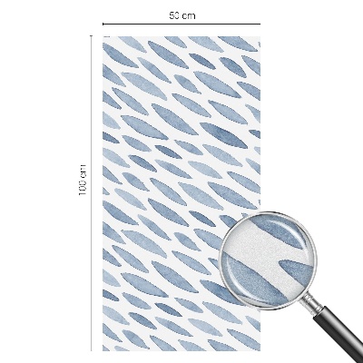 Mælkehvid vinduesfolie med motiv Blå streger