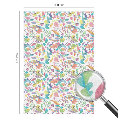 Mælkehvid vinduesfolie med motiv Farverig komposition