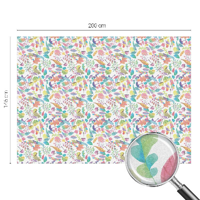 Mælkehvid vinduesfolie med motiv Farverig komposition