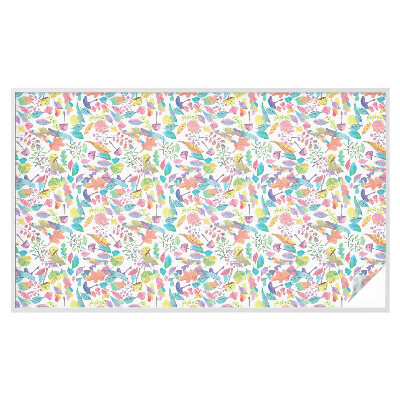 Mælkehvid vinduesfolie med motiv Farverig komposition