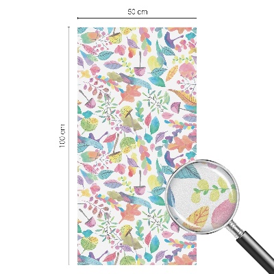 Mælkehvid vinduesfolie med motiv Farverig komposition