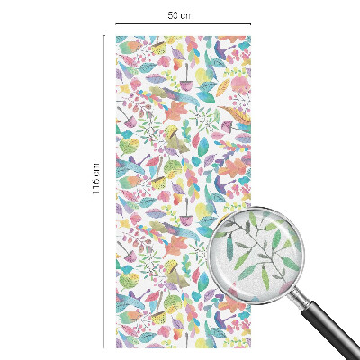 Mælkehvid vinduesfolie med motiv Farverig komposition