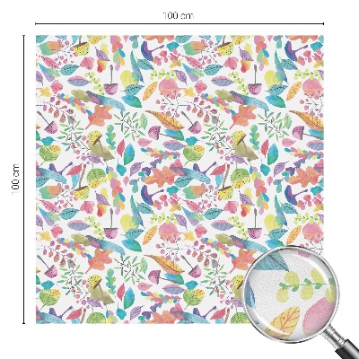 Mælkehvid vinduesfolie med motiv Farverig komposition