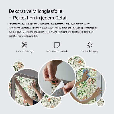 Vinduesfolie med mønster til afskærmning Pastelblomster