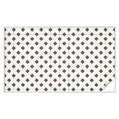 Mælkehvid vinduesfolie med motiv Sorte og hvide diamanter