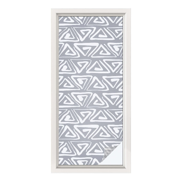 Mælkehvid vinduesfolie med motiv Geometrisk minimalisme