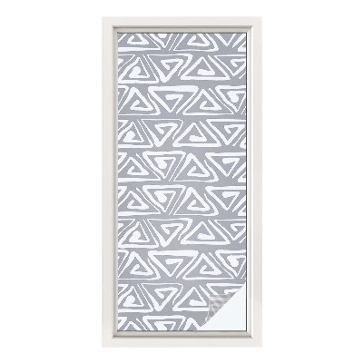 Mælkehvid vinduesfolie med motiv Geometrisk minimalisme