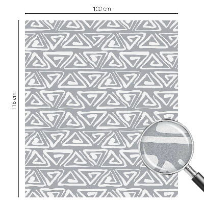 Mælkehvid vinduesfolie med motiv Geometrisk minimalisme