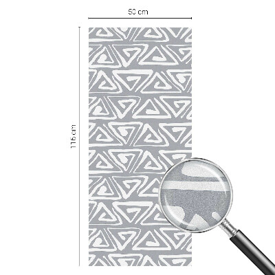 Mælkehvid vinduesfolie med motiv Geometrisk minimalisme