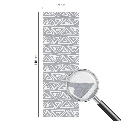 Mælkehvid vinduesfolie med motiv Geometrisk minimalisme