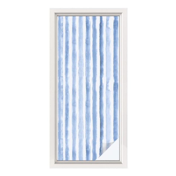 Vinduesfolie mod indkig med glasmaleri Blå striber