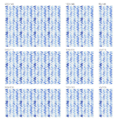 Mælkehvid vinduesfolie med motiv Blå bølger