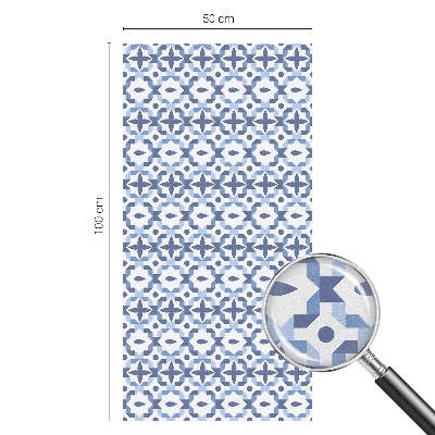 Vinduesfolie mod indkig med glasmaleri Blå mosaik