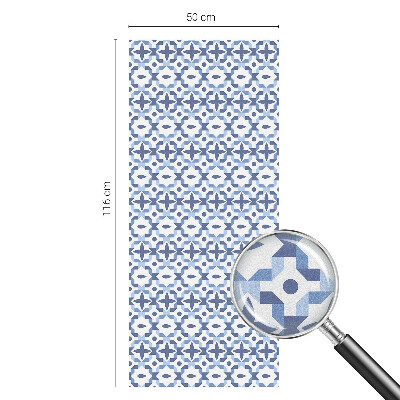 Vinduesfolie mod indkig med glasmaleri Blå mosaik