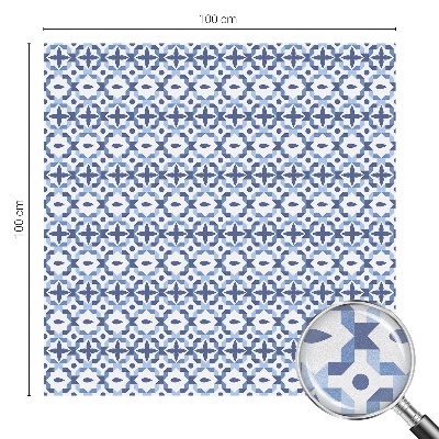 Vinduesfolie mod indkig med glasmaleri Blå mosaik
