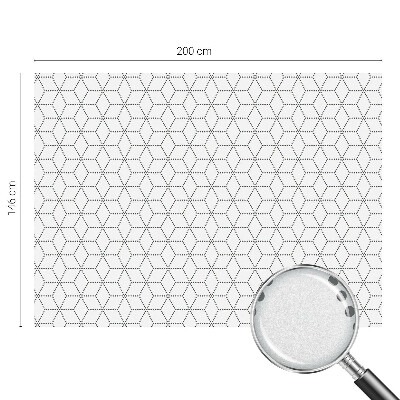 Mælkehvid vinduesfolie med motiv Stiplede romber