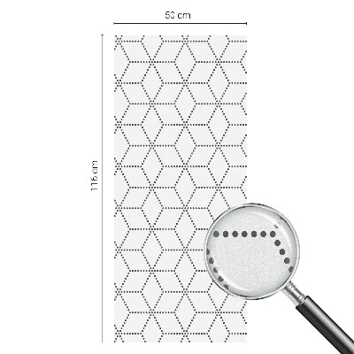 Mælkehvid vinduesfolie med motiv Stiplede romber