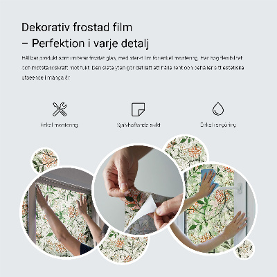 Dekorationsfolie til vindue mod indkig Delikate blade