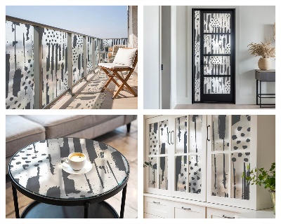 Selvklæbende vinduesfolie Striber og prikker