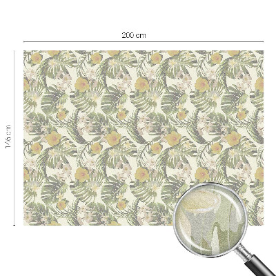 Mælkehvid vinduesfolie med motiv Tropisk tema