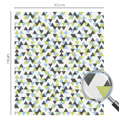 Mælkehvid vinduesfolie med motiv Geometriske trekanter