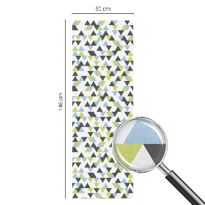 Mælkehvid vinduesfolie med motiv Geometriske trekanter