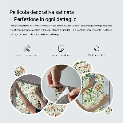 Vinduesfolie mod indkig med glasmaleri Blondemønstre