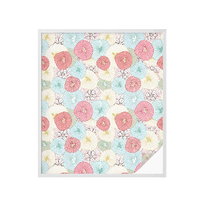 Dekorationsfolie til vindue mod indkig Pastelblomster