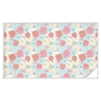 Dekorationsfolie til vindue mod indkig Pastelblomster