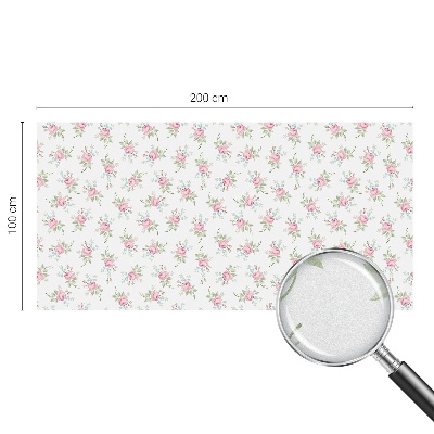 Mælkehvid vinduesfolie med motiv Romantiske roser