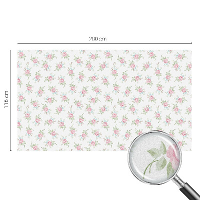 Mælkehvid vinduesfolie med motiv Romantiske roser