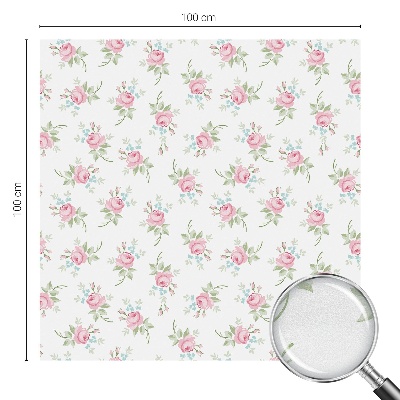 Mælkehvid vinduesfolie med motiv Romantiske roser