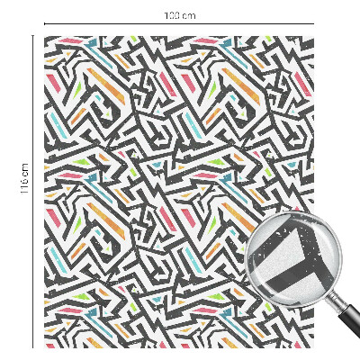 Mælkehvid vinduesfolie med motiv Abstrakt geometri