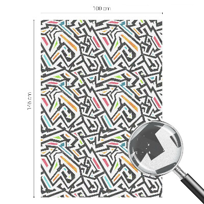 Mælkehvid vinduesfolie med motiv Abstrakt geometri