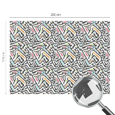 Mælkehvid vinduesfolie med motiv Abstrakt geometri