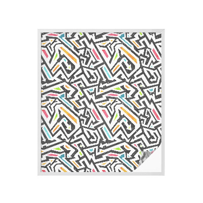 Mælkehvid vinduesfolie med motiv Abstrakt geometri