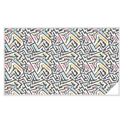 Mælkehvid vinduesfolie med motiv Abstrakt geometri