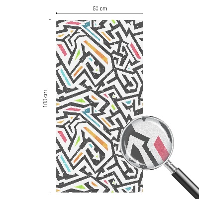 Mælkehvid vinduesfolie med motiv Abstrakt geometri