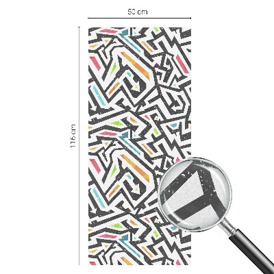 Mælkehvid vinduesfolie med motiv Abstrakt geometri