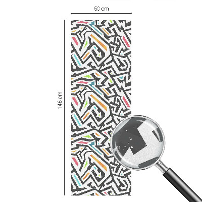 Mælkehvid vinduesfolie med motiv Abstrakt geometri