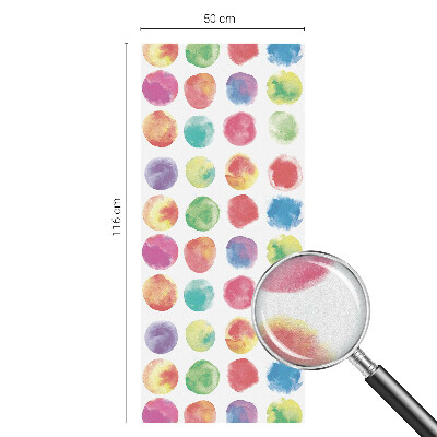 Vinduesfolie mod indkig med glasmaleri Farverige cirkler