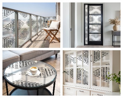 Dekorationsfolie til vindue mod indkig Geometriske diamanter