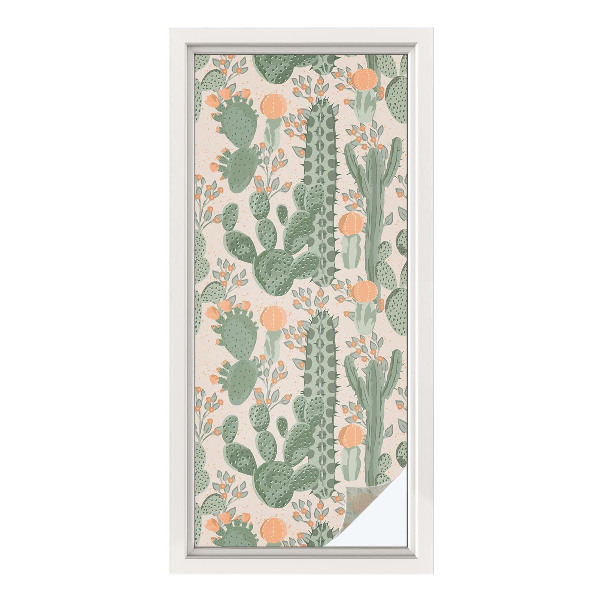 Dekorationsfolie til vindue mod indkig Grønne sukkulenter