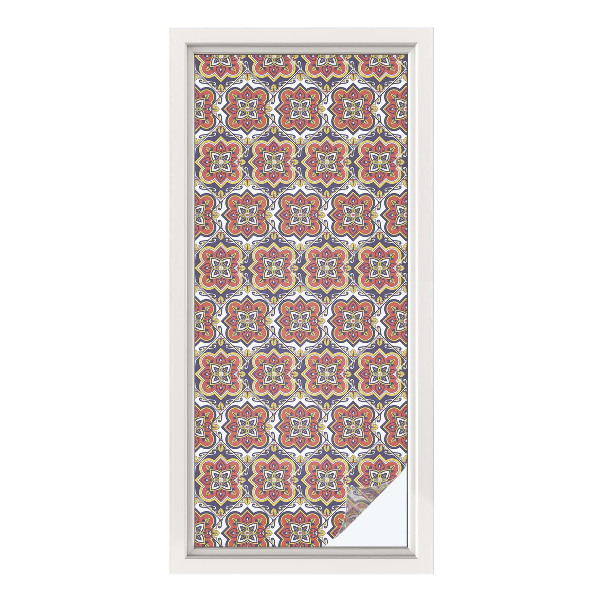 Mælkehvid vinduesfolie med motiv Blomsterornament