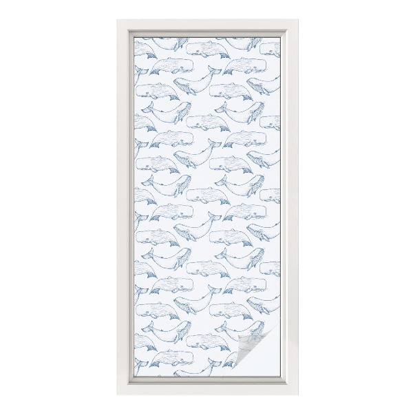 Mælkehvid vinduesfolie med motiv Havinspirationer