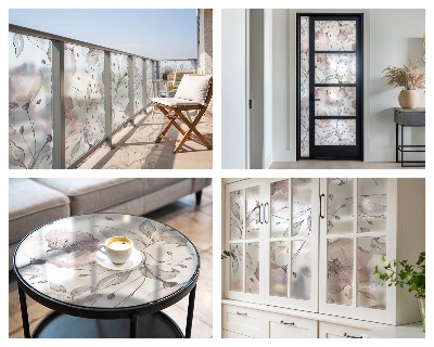 Selvklæbende vinduesfolie Rosenblade