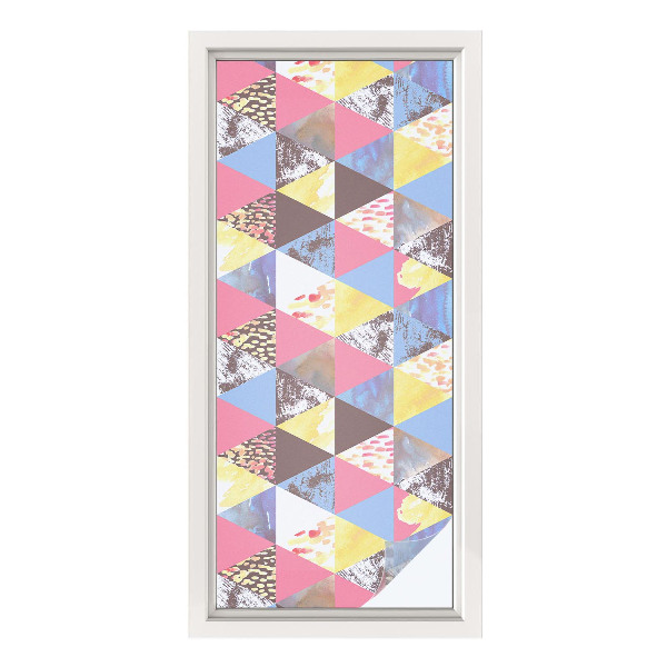 Dekorationsfolie til vindue mod indkig Farverige trekanter