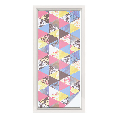 Dekorationsfolie til vindue mod indkig Farverige trekanter